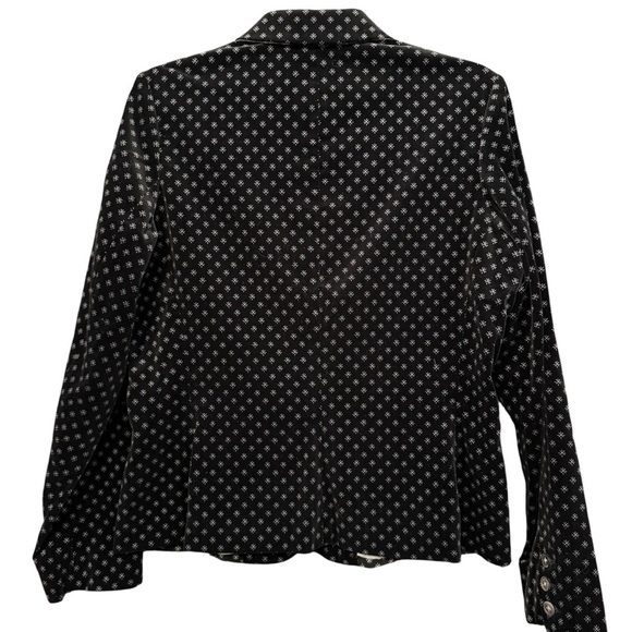 Eddie Bauer Size 10 Black Velvet Patterned Blazer - Picture 3 of 8